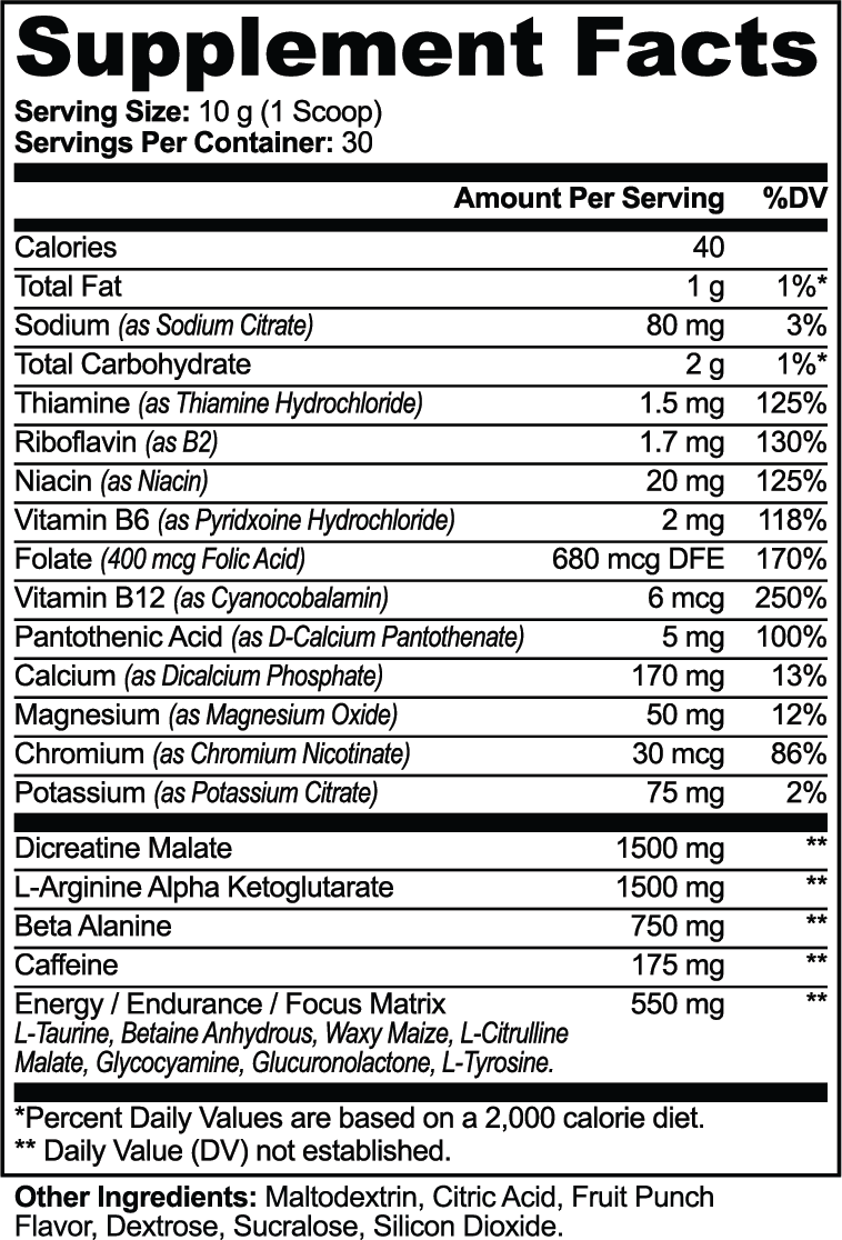 Nitric Pre-Workout Powder (Fruit Punch)